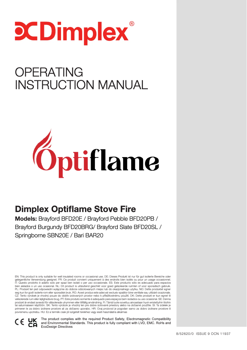 Page n°1 - Manuel utilisateur Dimplex BFD20E