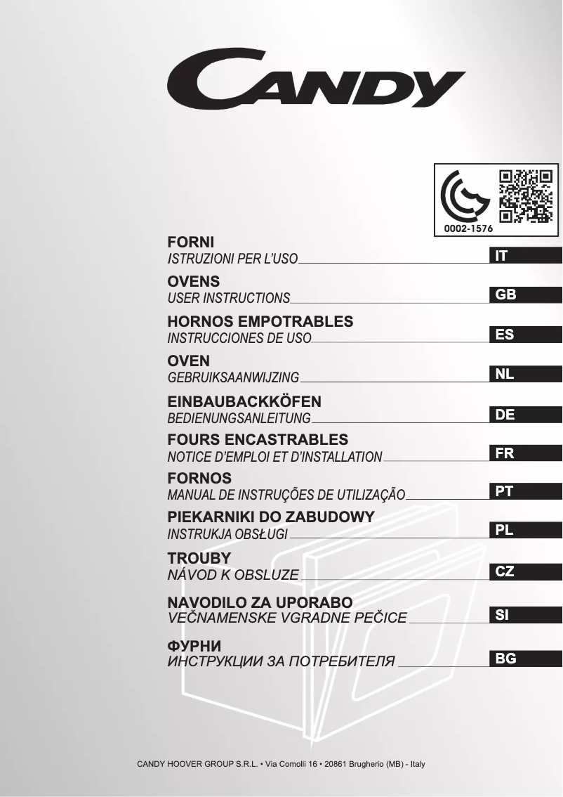 Page 1 de la notice Manuel utilisateur Candy FCS 605 X/E