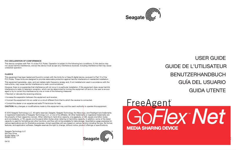 Page n°1 - Manuel utilisateur Seagate STAK200