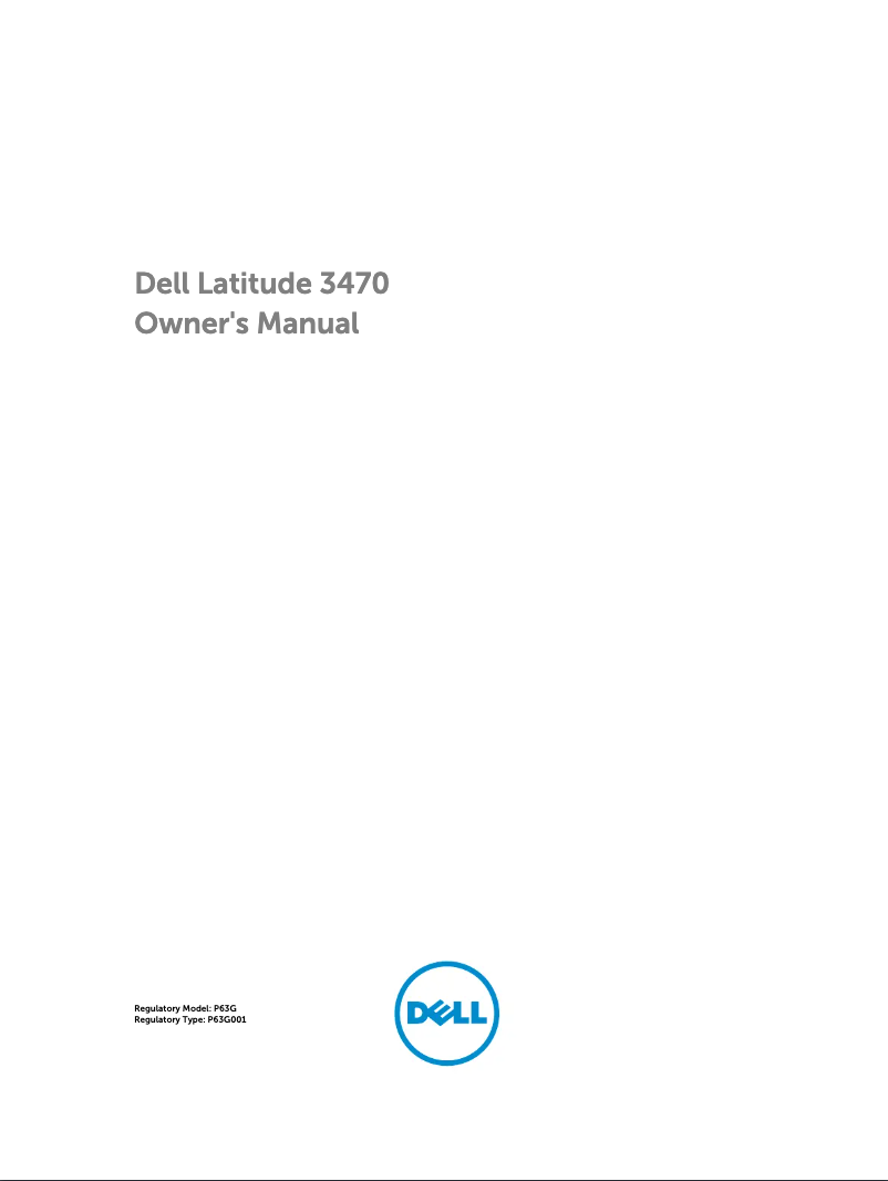 Page 1 de la notice Manuel utilisateur Dell Latitude E3470