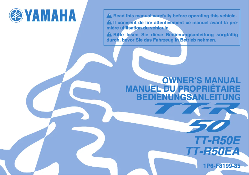 Página 1 del manual Manual de usuario Yamaha TT-R50 (2010)