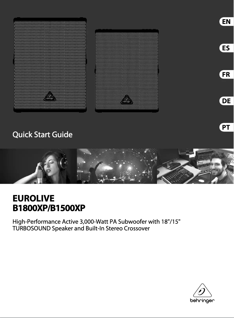 Page n°1 - Manuel utilisateur Behringer Eurolive B1800XP