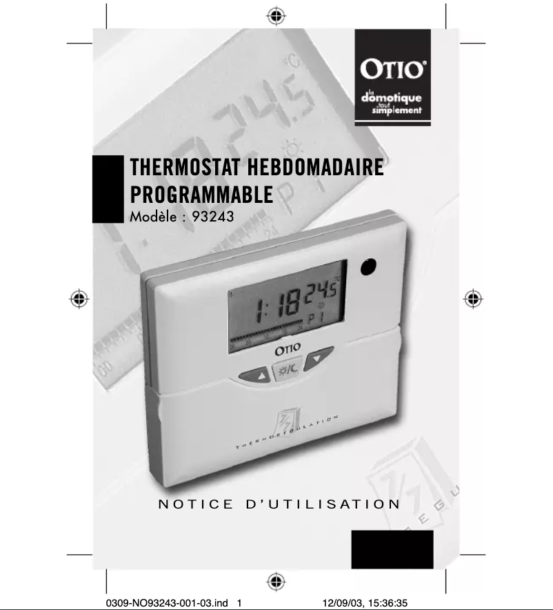 Page 1 de la notice Manuel utilisateur Otio 93243