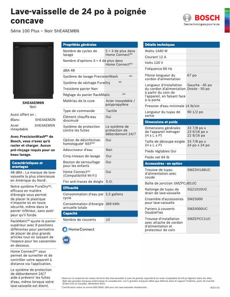 Image de la première page du manuel de l'appareil SHE4AEM6N