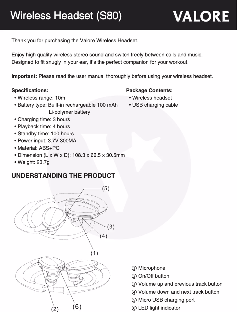 Imagen de la primera página del manual del dispositivo S80