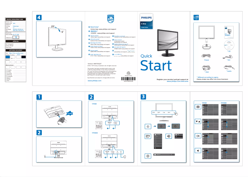 Page n°1 - Guide de démarrage rapide Philips 170S9