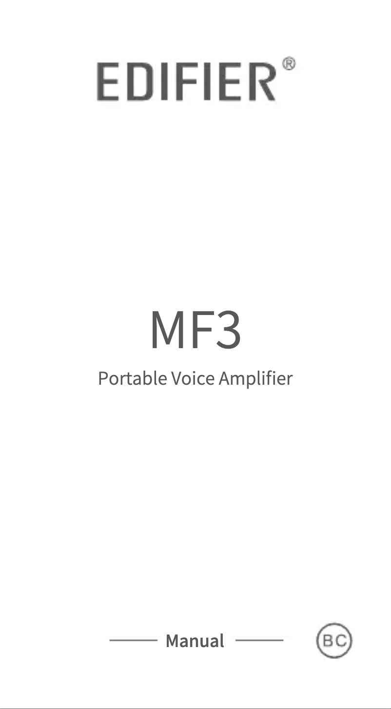 First page image of the manual for MF3