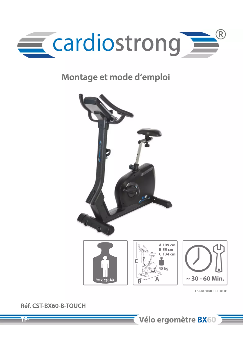 Page n°1 - Manuel utilisateur Cardiostrong BX60 Touch