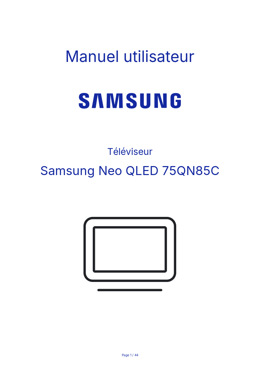 Page n°1 - Manuel utilisateur Samsung Neo QLED 75QN85C