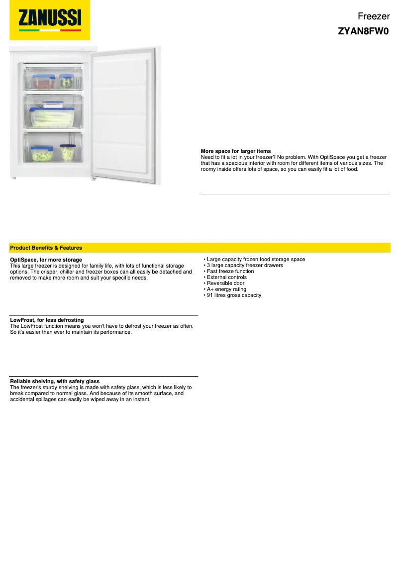 Image de la première page du manuel de l'appareil ZYAN8FW0