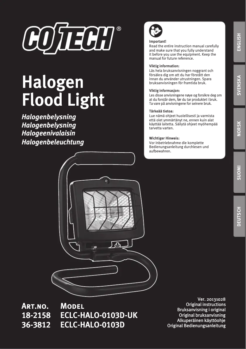 Page 1 de la notice Manuel utilisateur Cotech ECLC-HALO-0103D