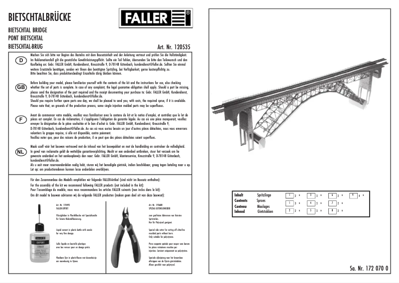 Page n°1 - Manuel utilisateur Faller 120535