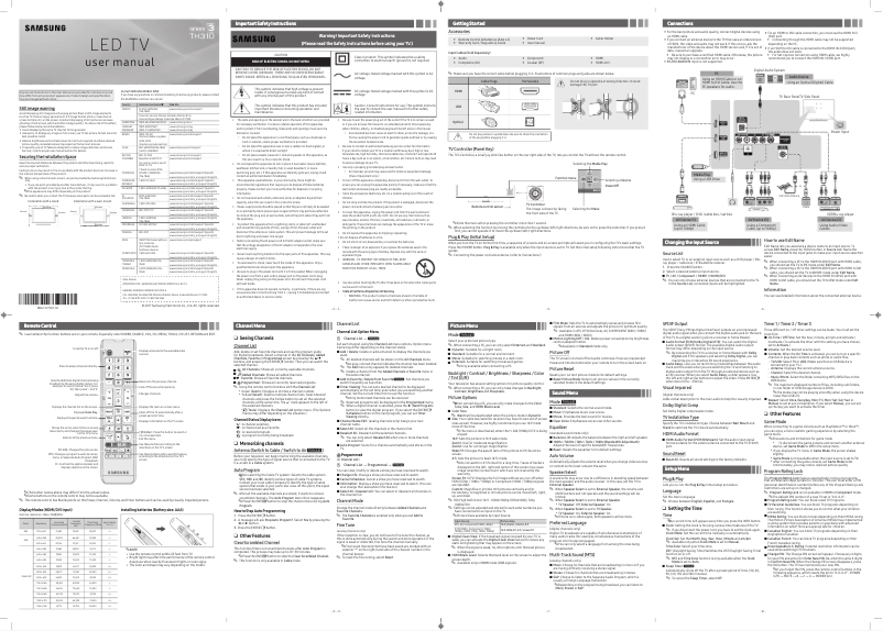 Image de la première page du manuel de l'appareil T28H310HND