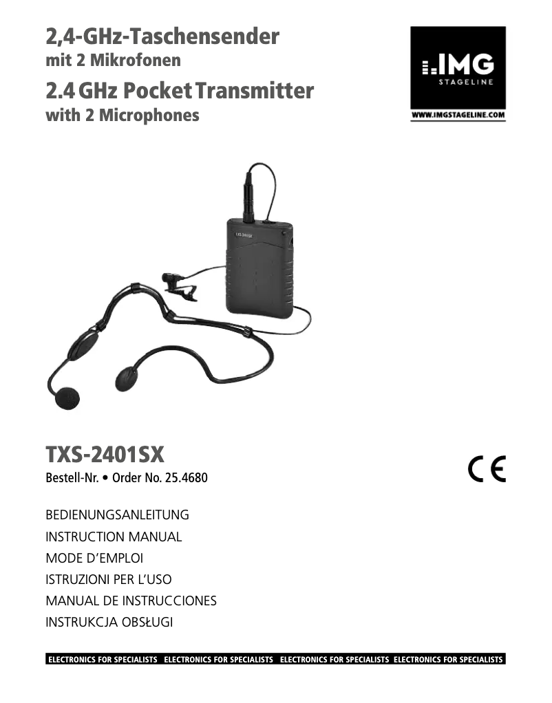 Page 1 de la notice Manuel utilisateur IMG Stageline TXS-2401SX