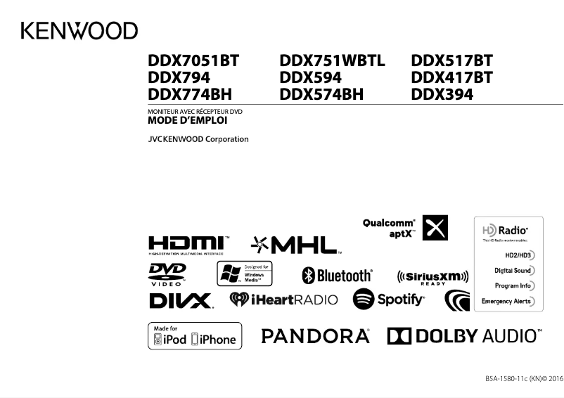 Page n°1 - Manuel utilisateur Kenwood DDX794