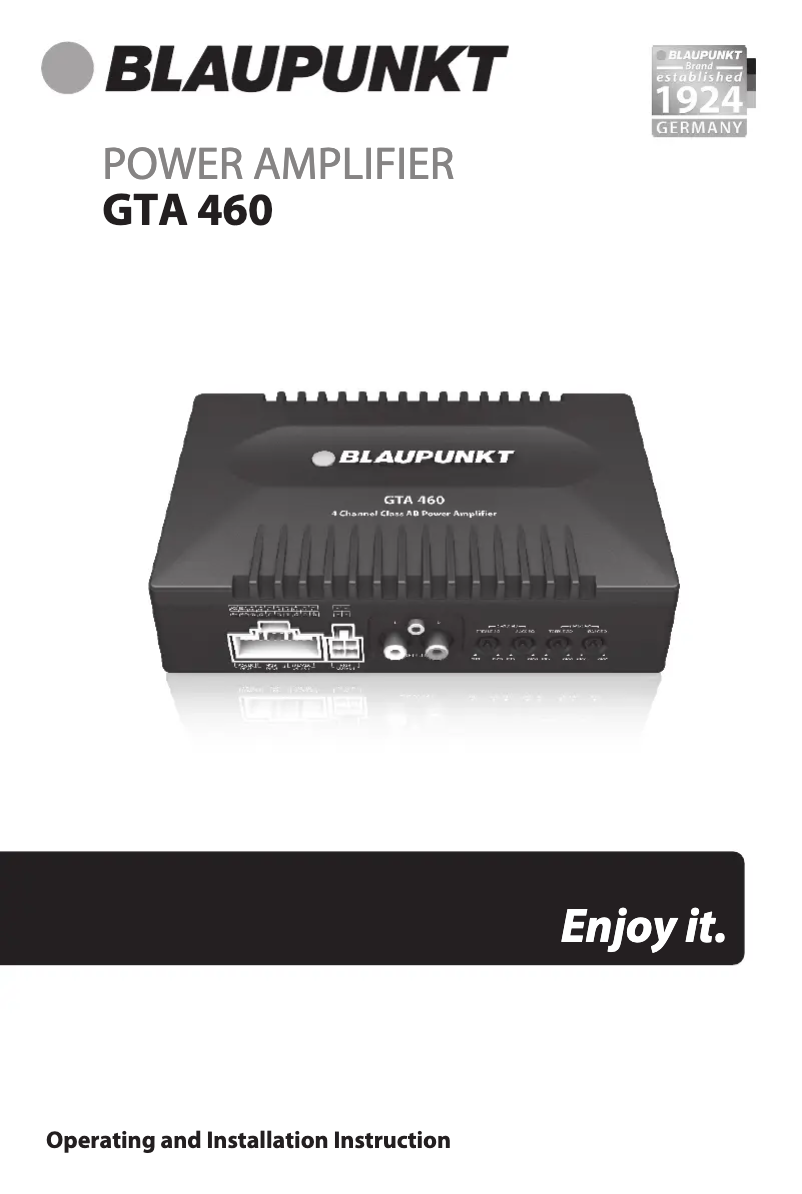 Image de la première page du manuel de l'appareil GTA 460