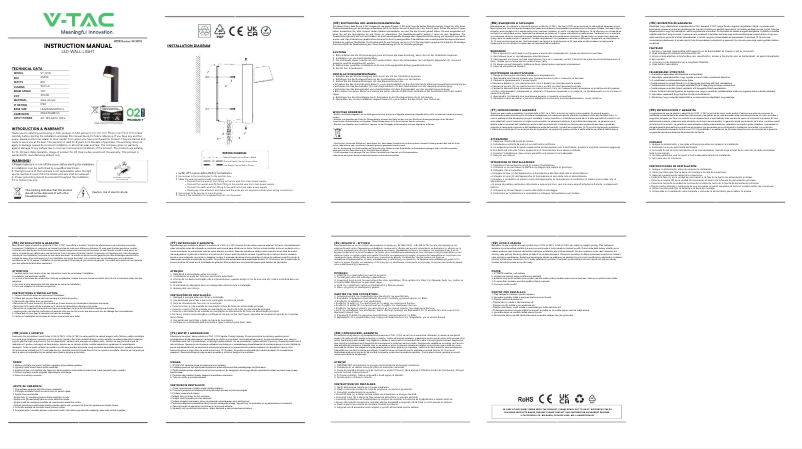 Page 1 de la notice Manuel utilisateur V-TAC VT-10112