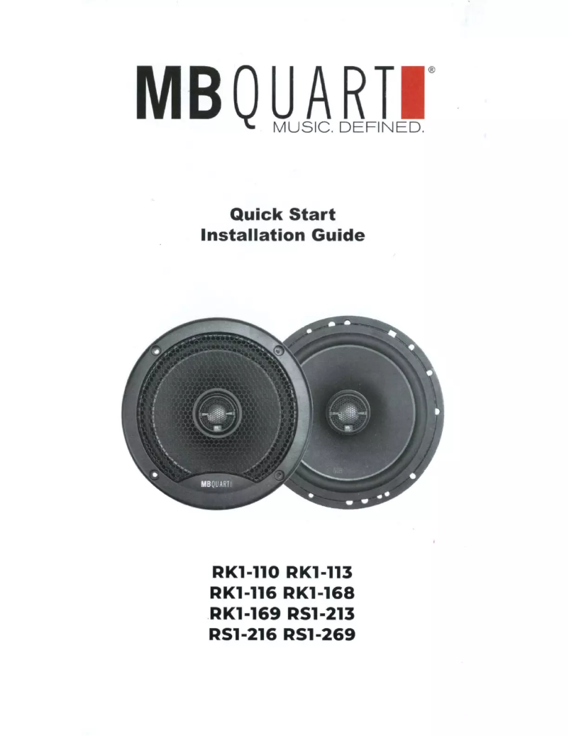 Page n°1 - Mode d'emploi MB Quart RS1-269