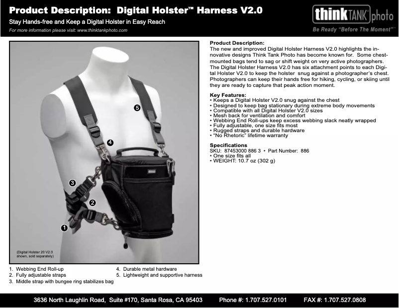Page n°1 - Manuel utilisateur Think Tank Digital Holster Harness V2.0