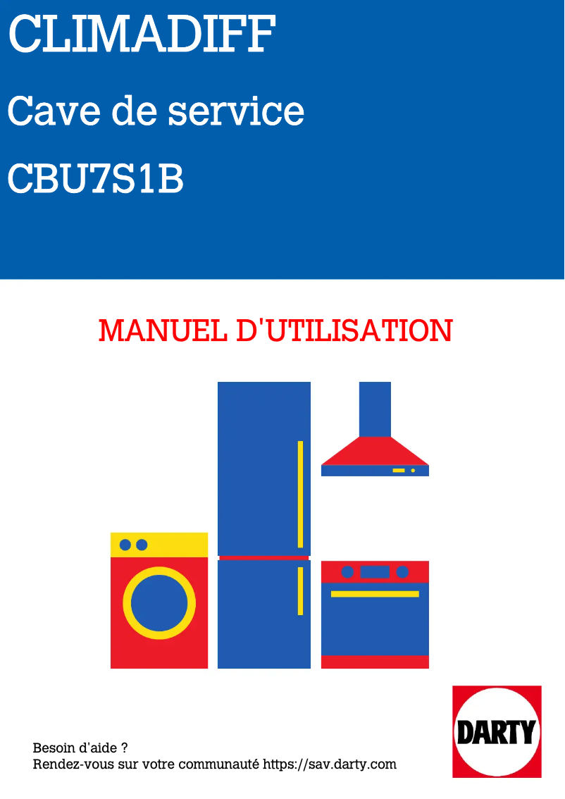 Page 1 de la notice Manuel utilisateur Climadiff CBU7S1B