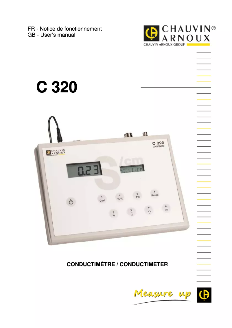 Page 1 de la notice Manuel utilisateur Chauvin Arnoux C 320