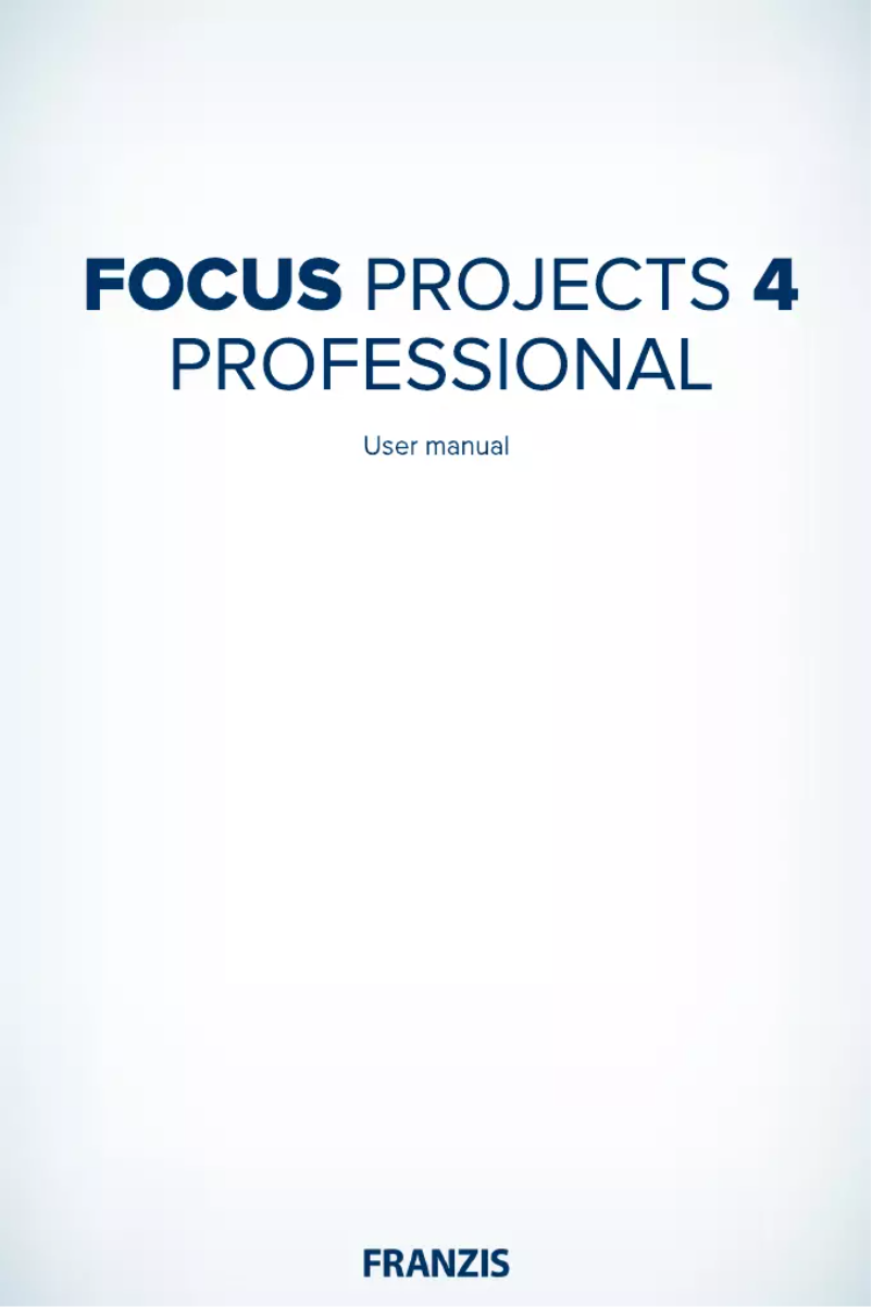 Page n°1 - Manuel utilisateur Franzis Verlag FOCUS projects 4 professional
