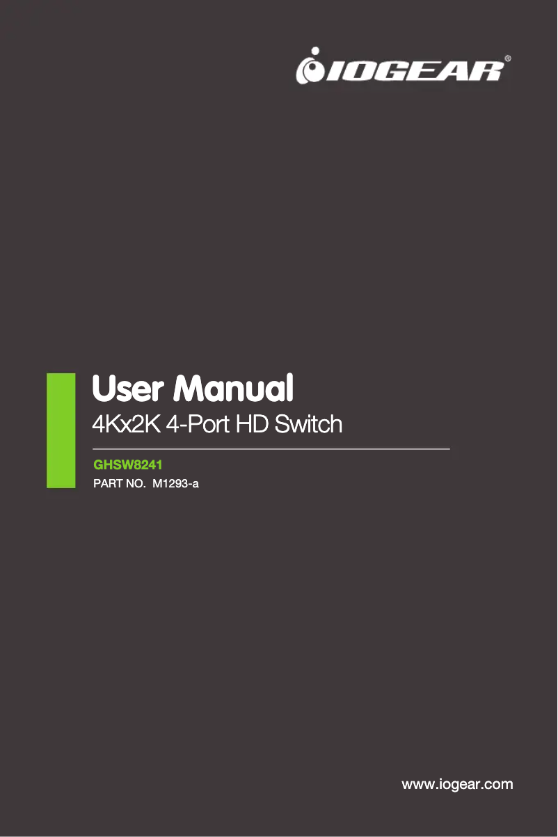 Image de la première page du manuel de l'appareil GHSW8241