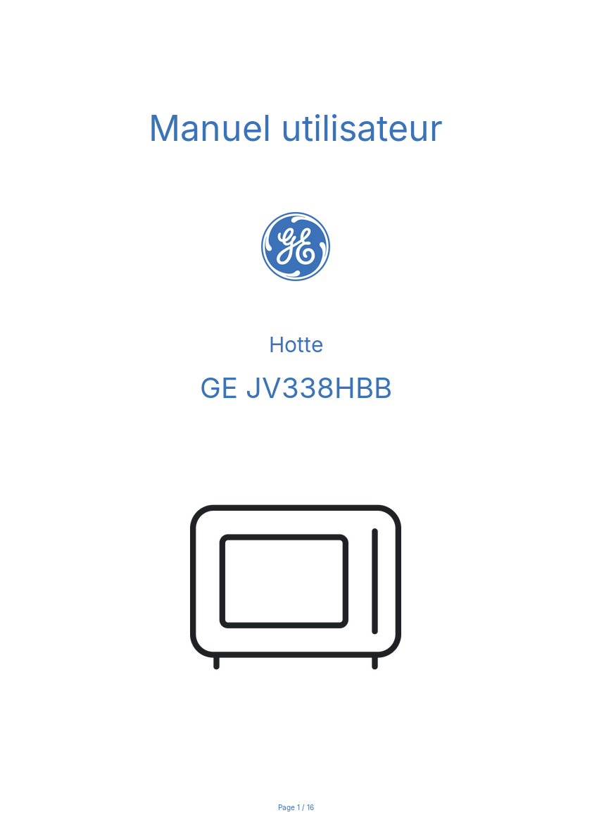 Image de la première page du manuel de l'appareil JV338HBB