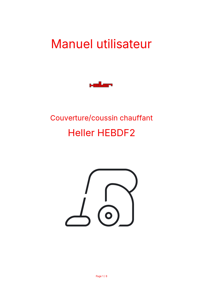 Page n°1 - Manuel utilisateur Heller HEBDF2