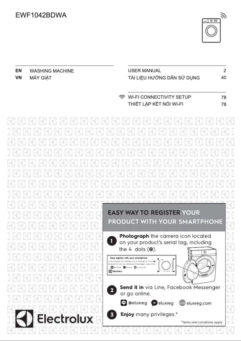 Page 1 de la notice Manuel utilisateur Electrolux EWF1042BDWA