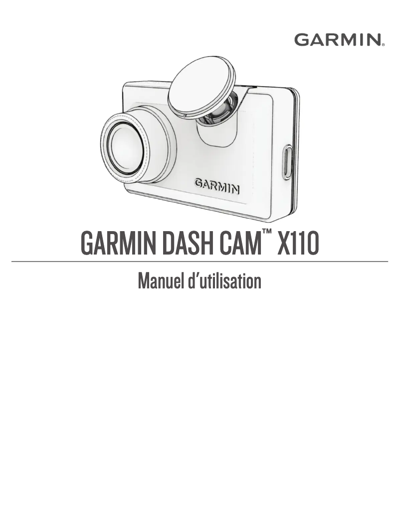 Image de la première page du manuel de l'appareil Dash Cam X110