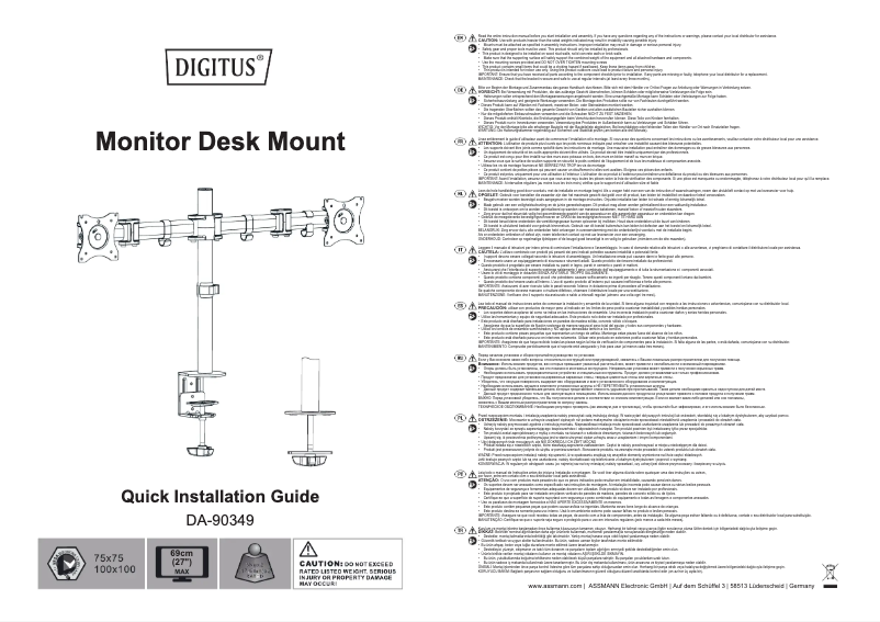 Page 1 de la notice Manuel utilisateur Digitus DA-90349