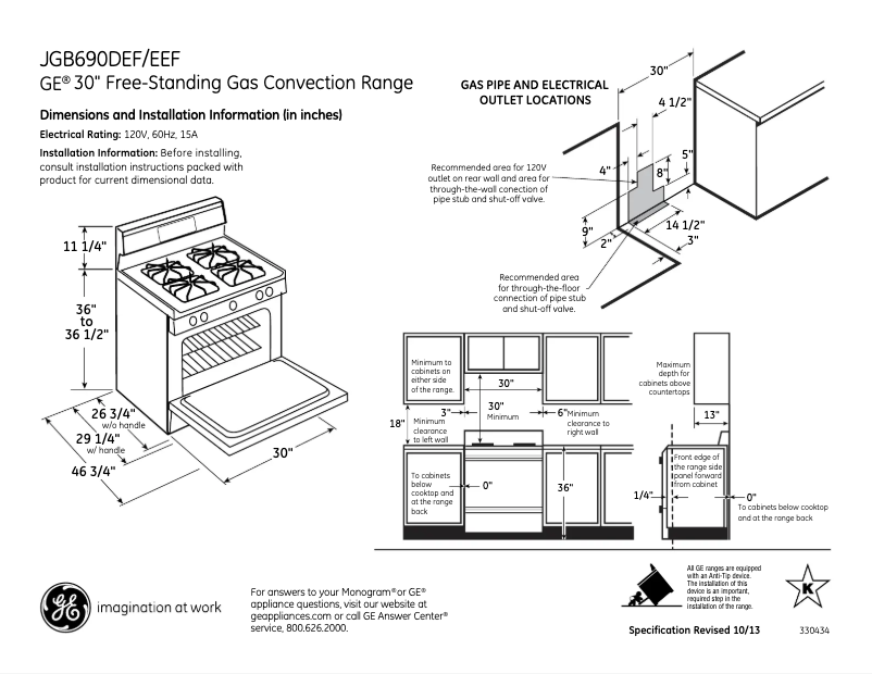 Page n°1 - Fiche technique GE JGB690DEFBB