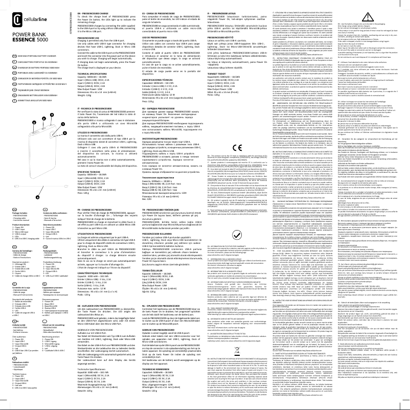 Image de la première page du manuel de l'appareil ESSENCE 5000