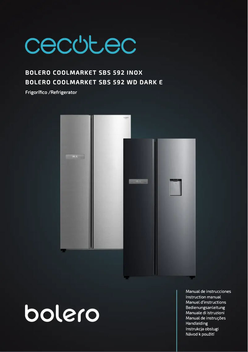 Page 1 de la notice Manuel utilisateur Cecotec Bolero CoolMarket SBS 592