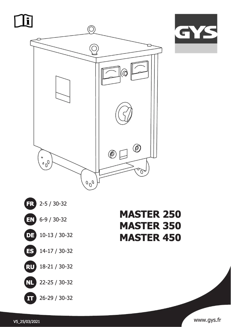 Imagen de la primera página del manual del dispositivo Master 450