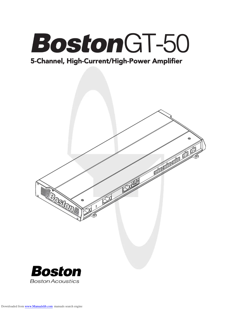 Page 1 de la notice Manuel utilisateur Boston Acoustics GT 50
