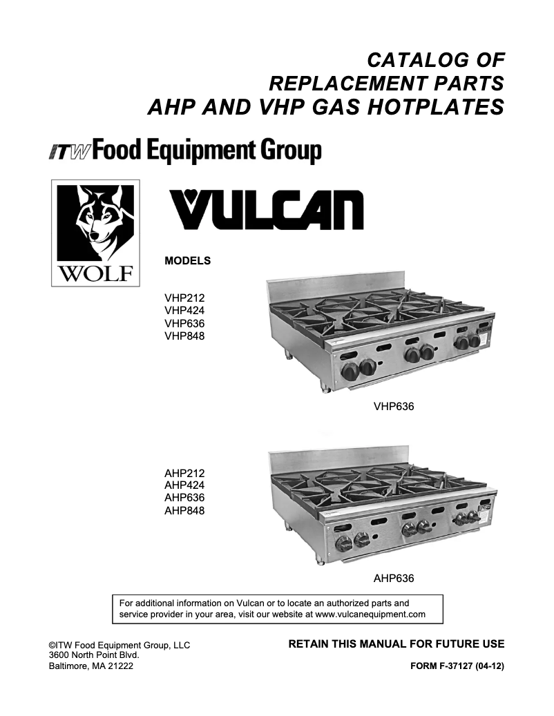 Page n°1 - Catalogue Wolf AHP848
