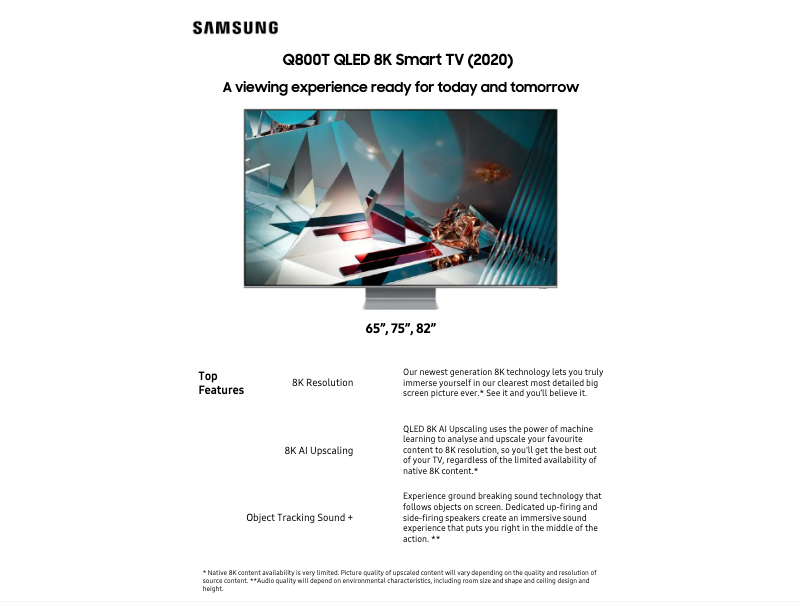 Page n°1 - Fiche technique Samsung QA82Q800TAWXXY