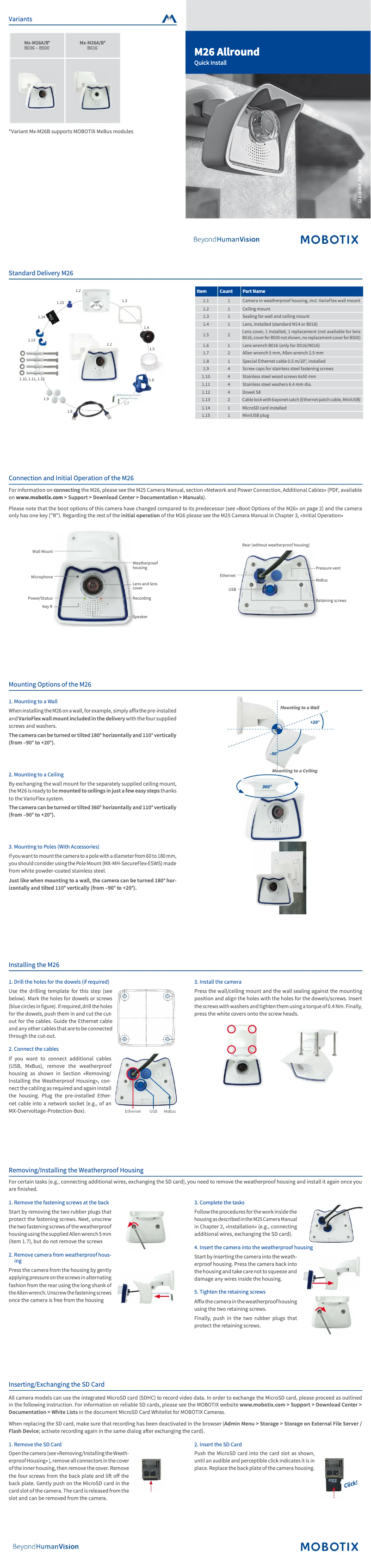 Image de la première page du manuel de l'appareil M26 Allround