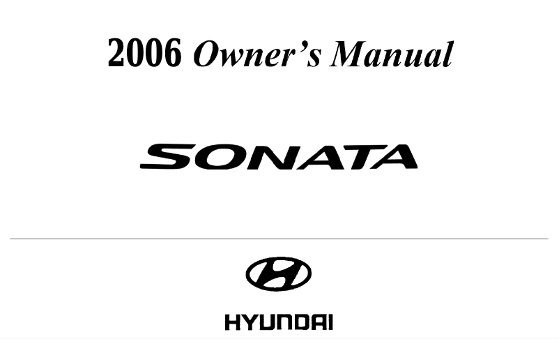 Image de la première page du manuel de l'appareil Sonata (2006)