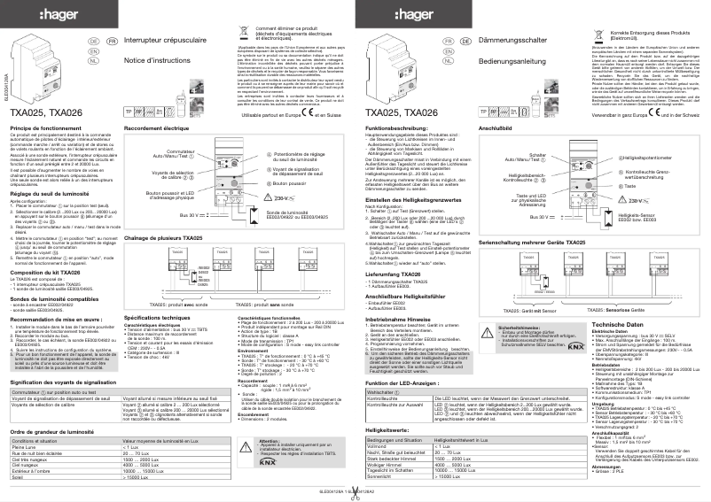 Image de la première page du manuel de l'appareil TXA025