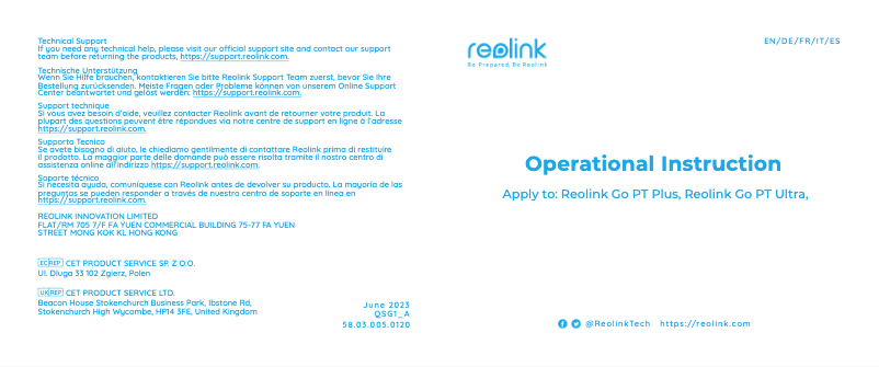 Image de la première page du manuel de l'appareil Go PT Plus