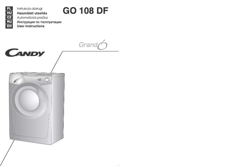 Page n°1 - Manuel utilisateur Candy GO 108DF-16S