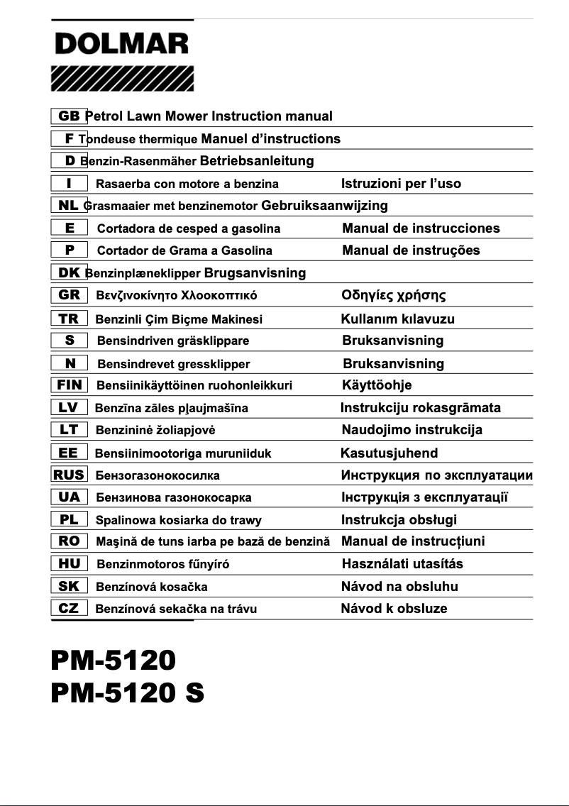 Page n°1 - Manuel utilisateur Dolmar PM-5120