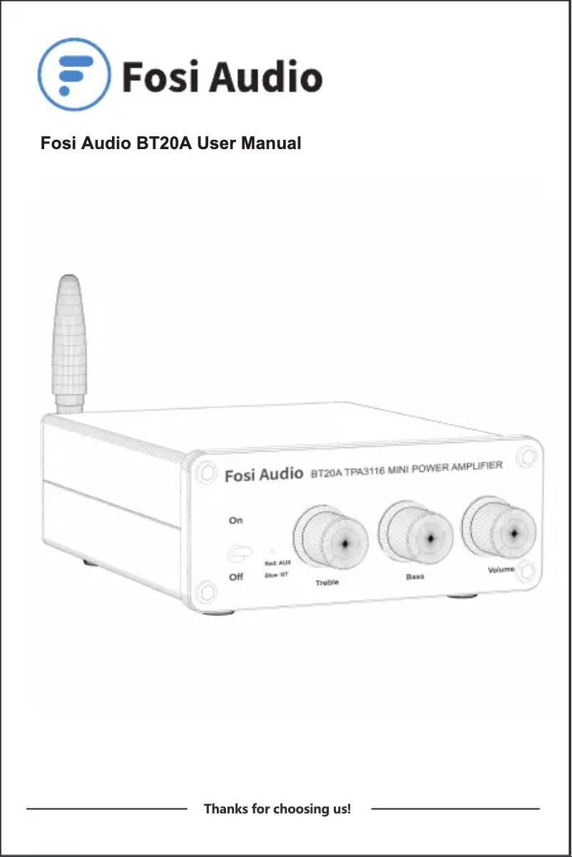 Page n°1 - Manuel utilisateur Fosi Audio BT20A