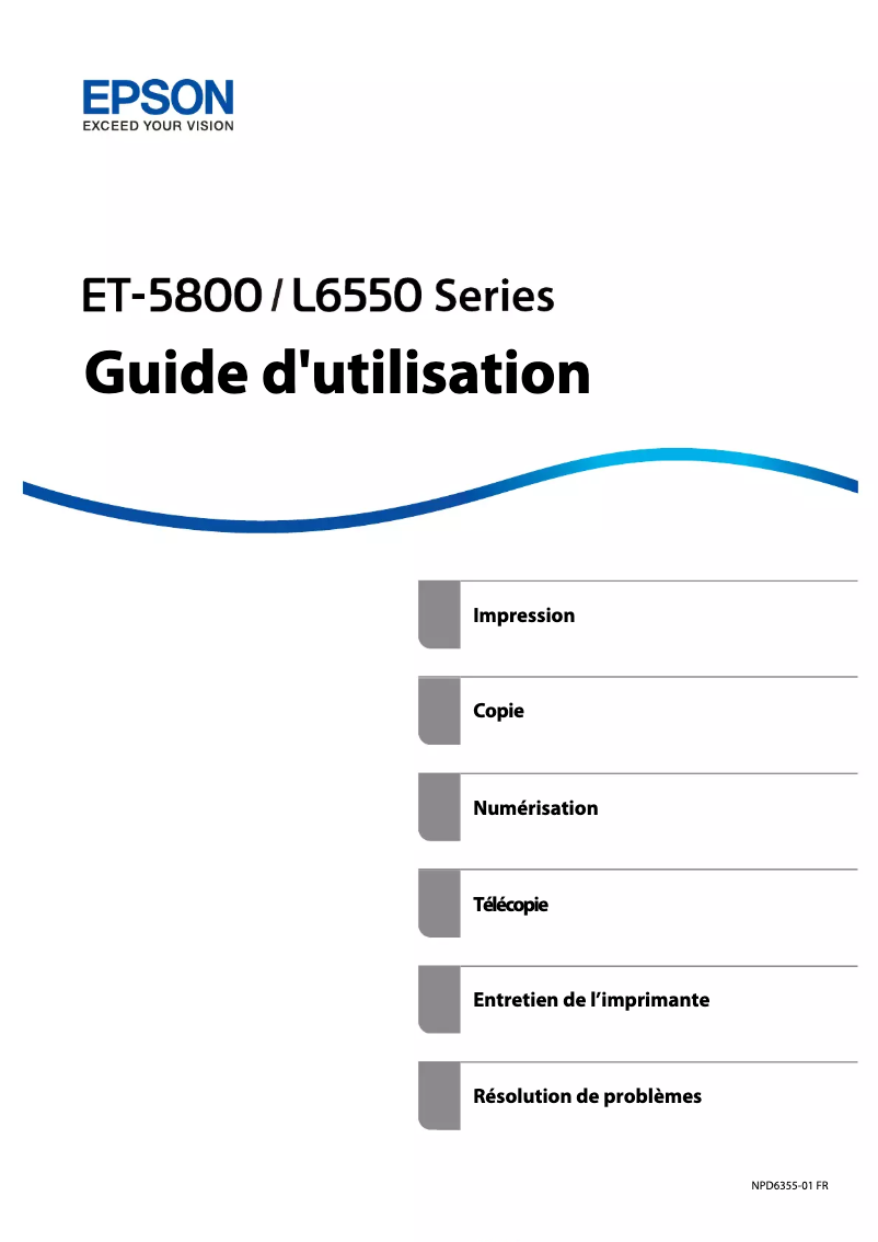 Page n°1 - Manuel utilisateur Epson EcoTank L6550