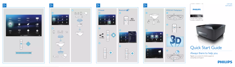 Page 1 de la notice Guide de démarrage rapide Philips Screeneo HDP1690TV