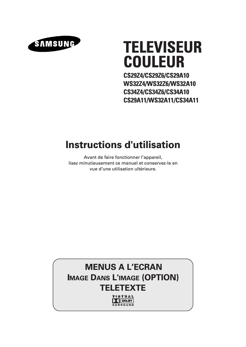 Page n°1 - Manuel utilisateur Samsung CS34Z4HP