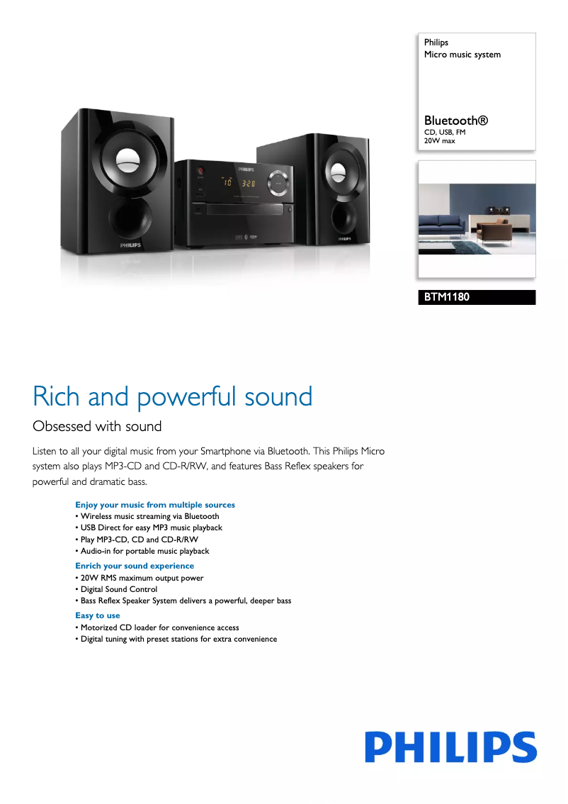 Image de la première page du manuel de l'appareil BTM1180